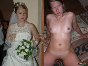 hairy nudist weddings - Nude brides wedding dress on and off showing hot titties and pussy