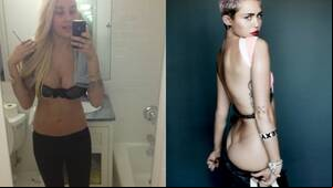 Amanda Bynes Porn Captions - Former Teen Stars Amanda Bynes and Miley Cyrus Both Pose (Almost) Naked â€“  StyleCaster